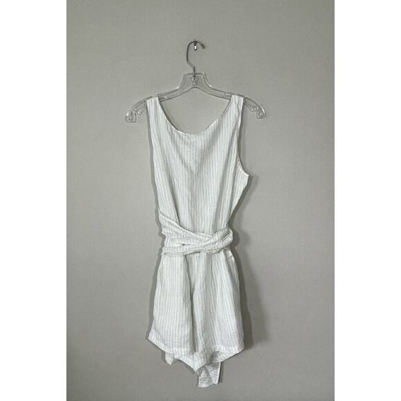 Vitamin A Pants - Vitamin A Martinique Linen Striped Romper Size Small Travel Cruise Travel Resort